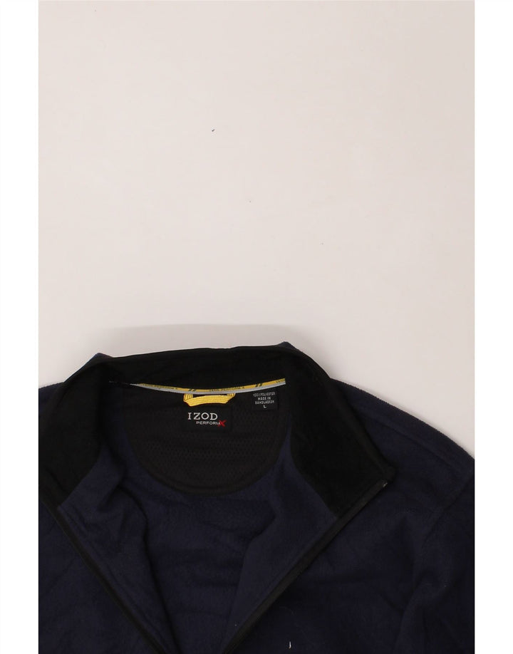 IZOD Mens Fleece Jacket UK 40 Large Navy Blue Polyester Vintage Izod and Second-Hand Izod from Messina Hembry 