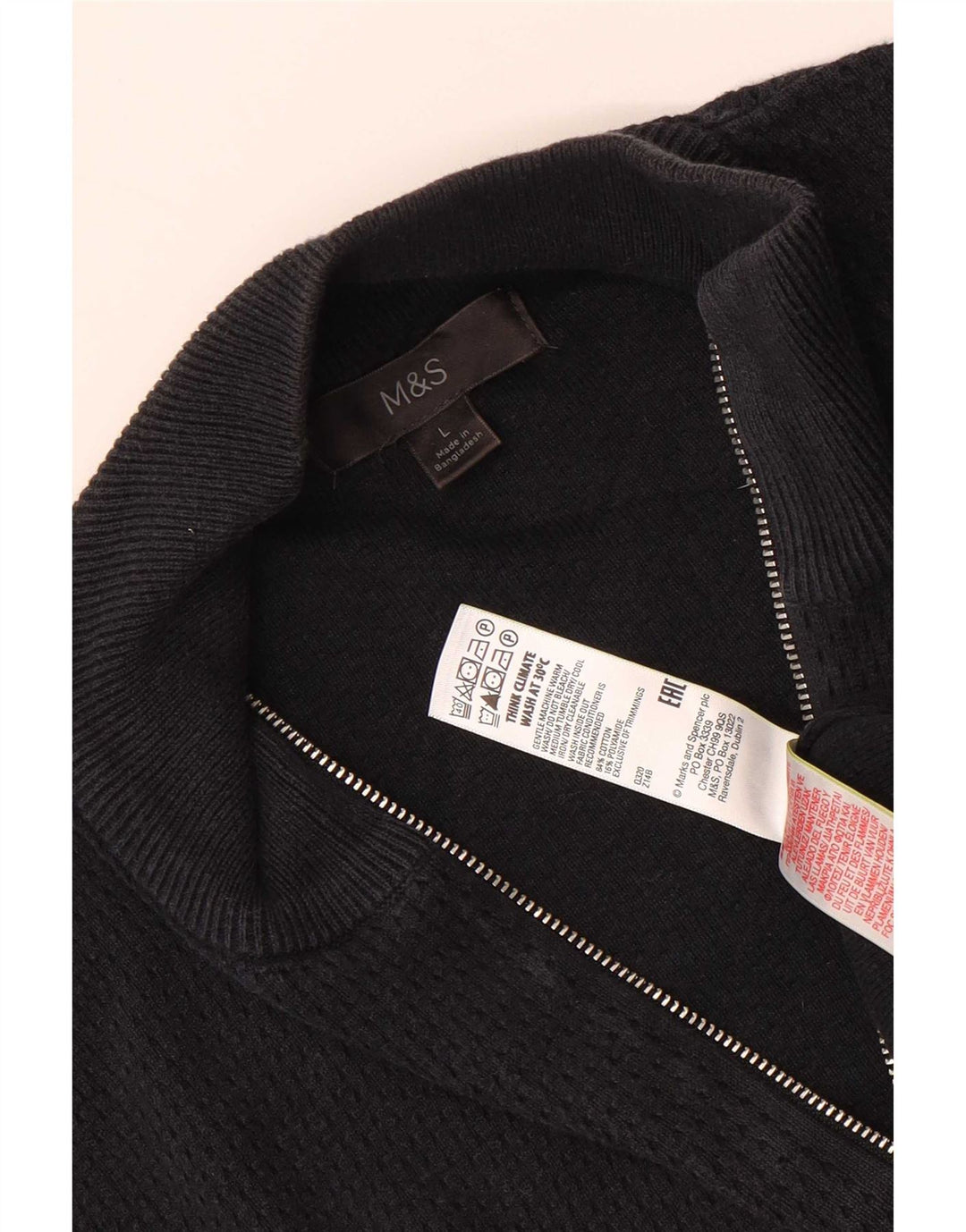 Marks & Spencer Herre Cardigan Sweater Stor Sort Bomuld