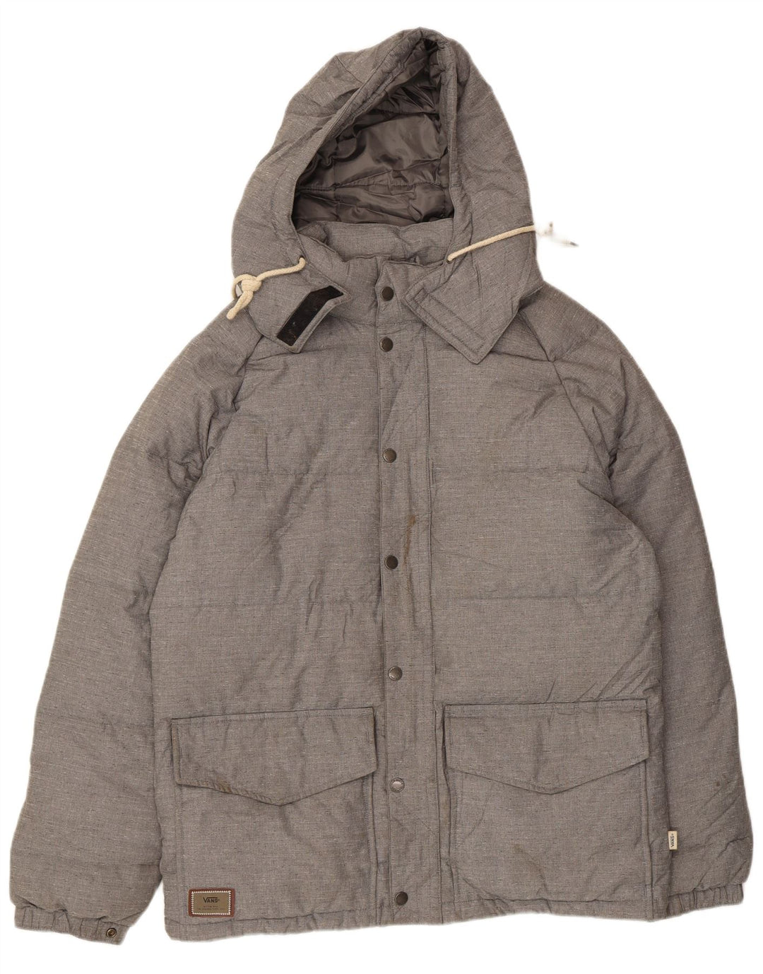 VANS Herre hættepolstret jakke UK 38 Medium Grey Nylon