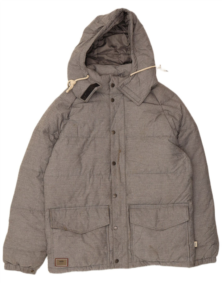 VANS Herre hættepolstret jakke UK 38 Medium Grey Nylon