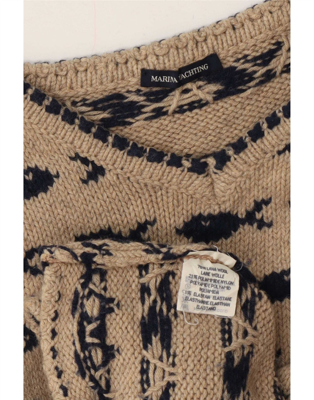 Marina Yachting Dame V-hals sweater UK 12 Medium Beige