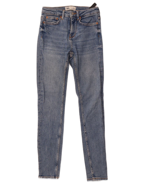 Zara Dame Skinny Jeans EU 34 2XS W24 L28 Blå Bomuld