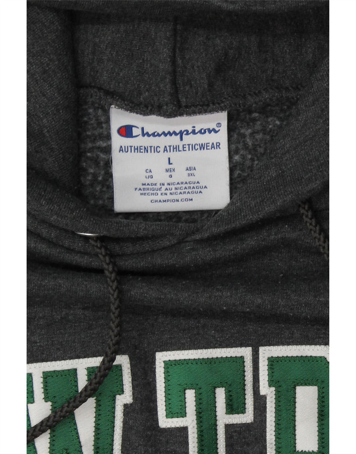 CHAMPION Mens Graphic Hoodie Jumper Large Grey Cotton Vintage Champion and Second-Hand Champion from Messina Hembry 