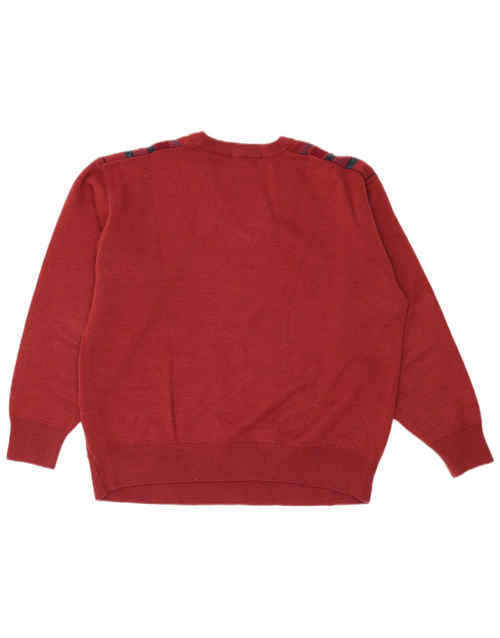 GABICCI Dame Oversized V-hals sweater UK 10 Lille rød stribet