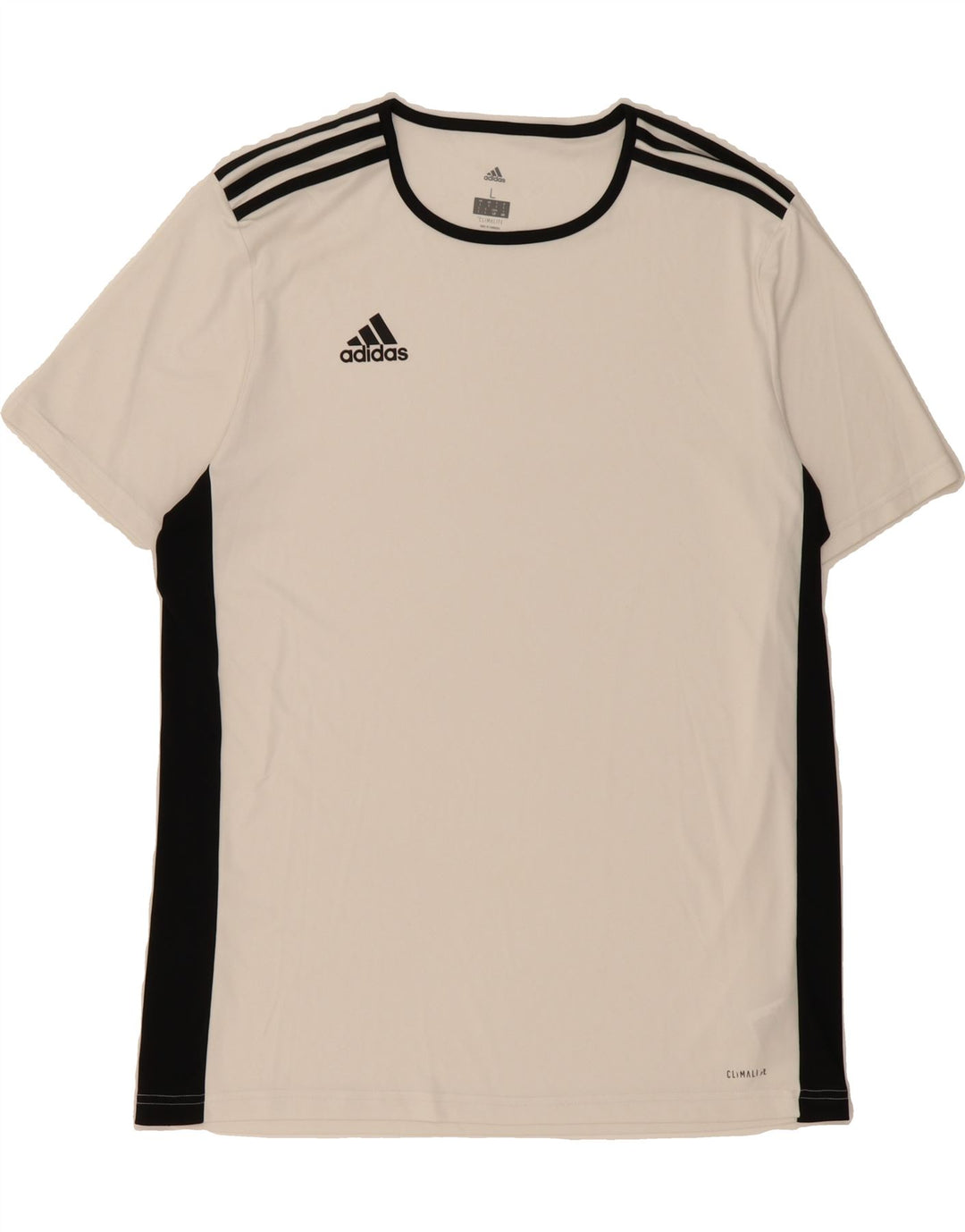 ADIDAS Mens Climalite T-Shirt Top Large White Colourblock Polyester Vintage Adidas and Second-Hand Adidas from Messina Hembry 
