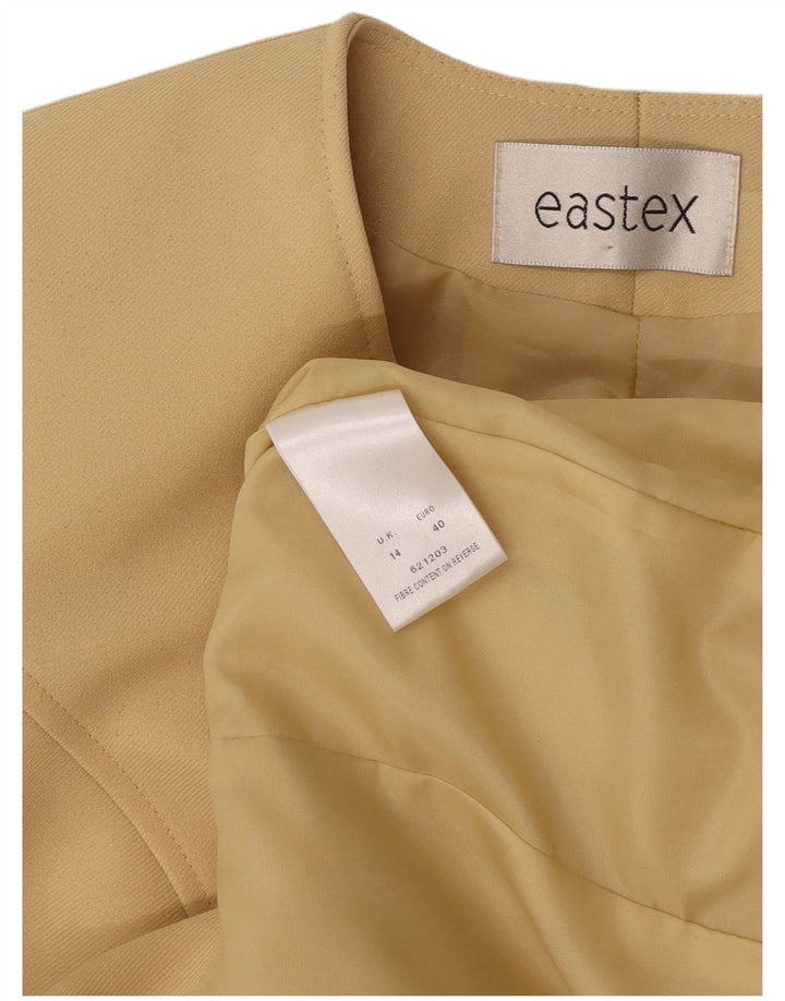 Eastex Dame 4 Button Blazer Jacket UK 14 Medium Beige Polyester