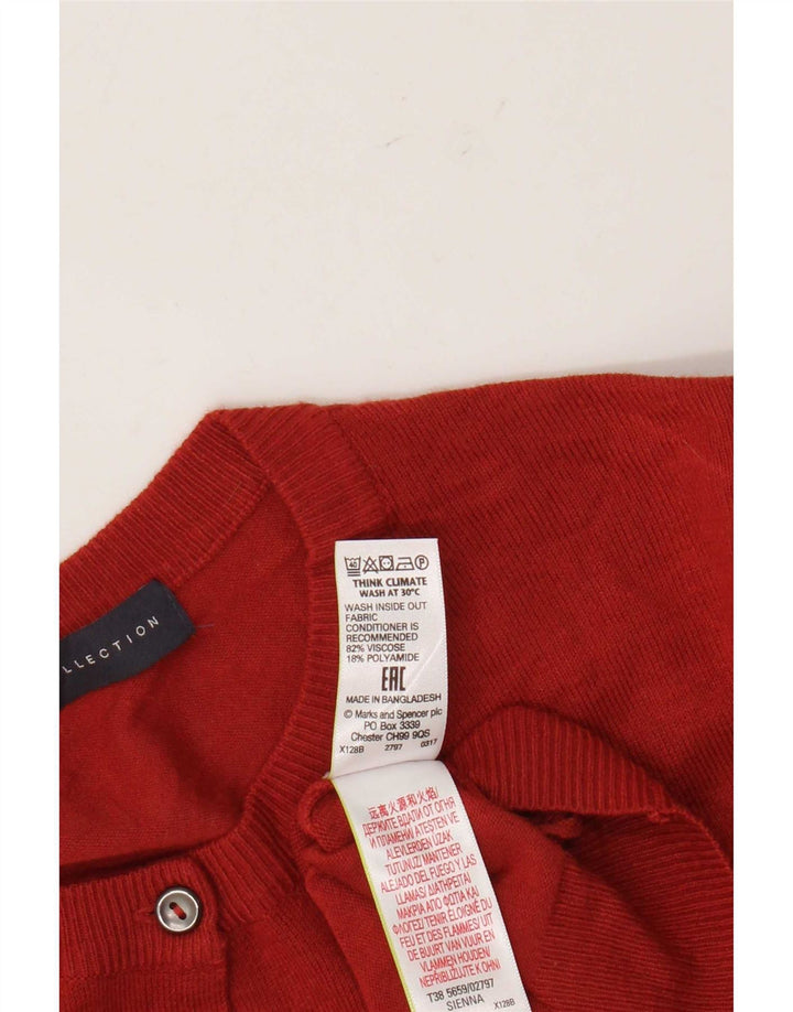 Marks & Spencer Dame Cardigan Sweater UK 14 Large Red Viscose