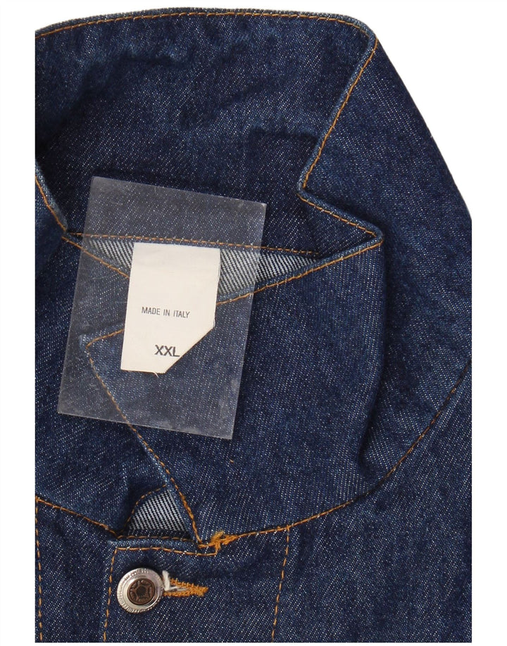 VINTAGE Denimjakke til mænd UK 44 2XL Marineblå Bomuld