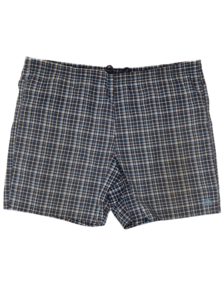 Adidas Badeshorts til mænd XL blå ternet polyester