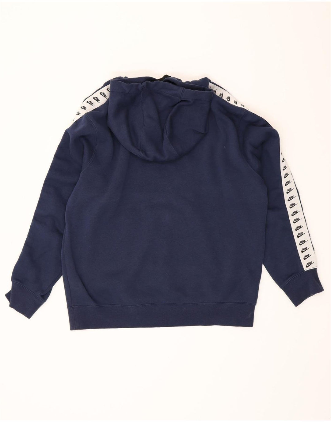 NIKE Mens Graphic Hoodie Jumper Large Navy Blue Cotton