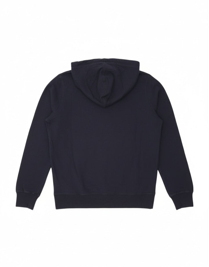 CONVERSE Mens Graphic Hoodie Jumper Small Navy Blue Cotton
