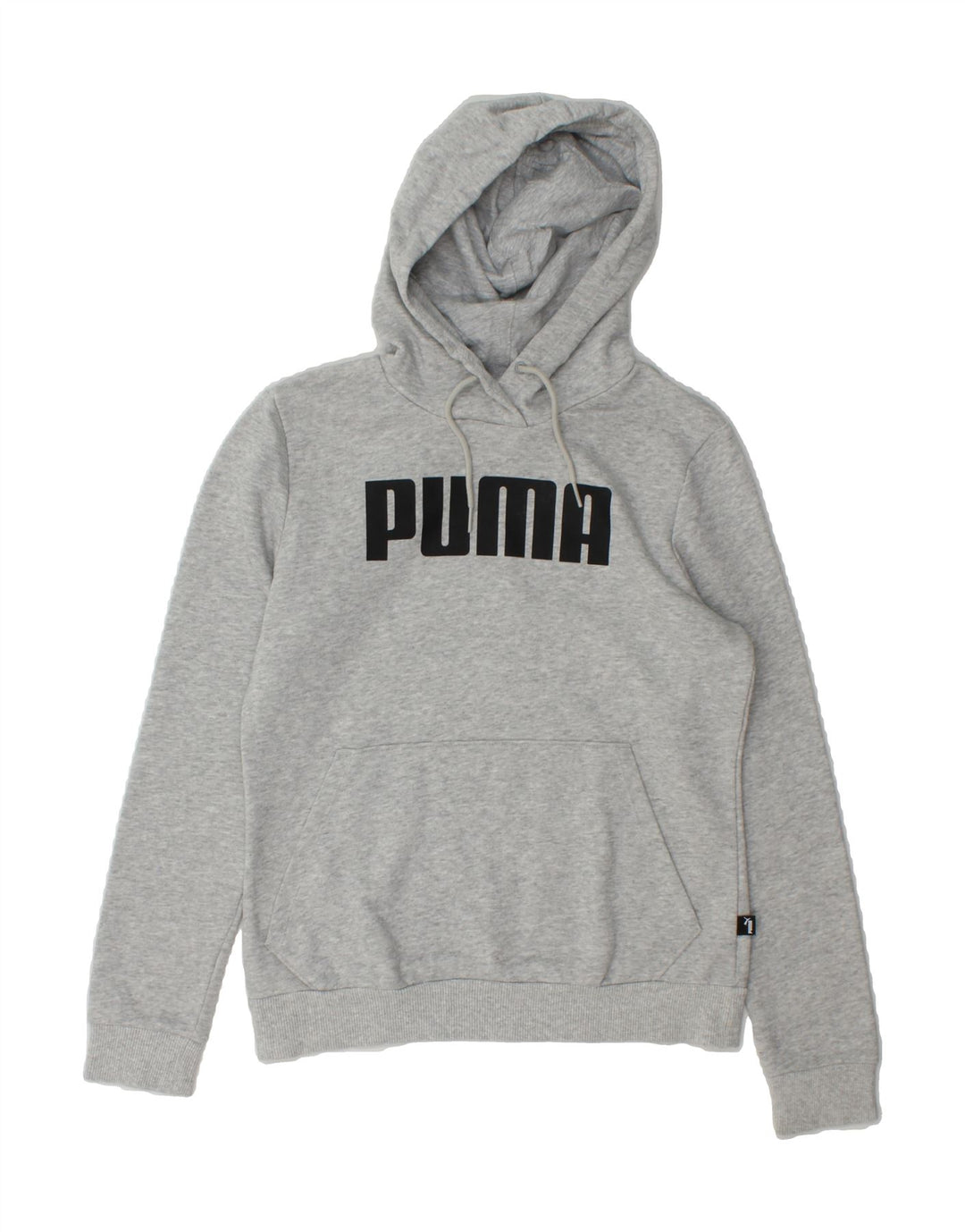 PUMA Womens Graphic Hoodie Jumper UK 10 Small Grey Vintage Puma and Second-Hand Puma from Messina Hembry 