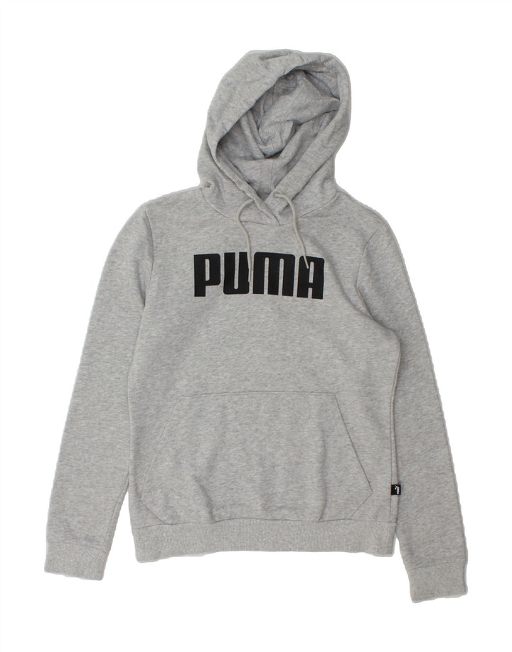PUMA Womens Graphic Hoodie Jumper UK 10 Small Grey Vintage Puma and Second-Hand Puma from Messina Hembry 