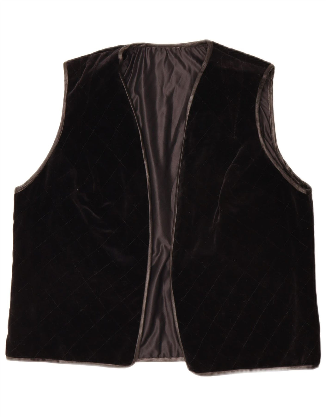 Vintage Dame ÅBEN vest UK 14 Large Black
