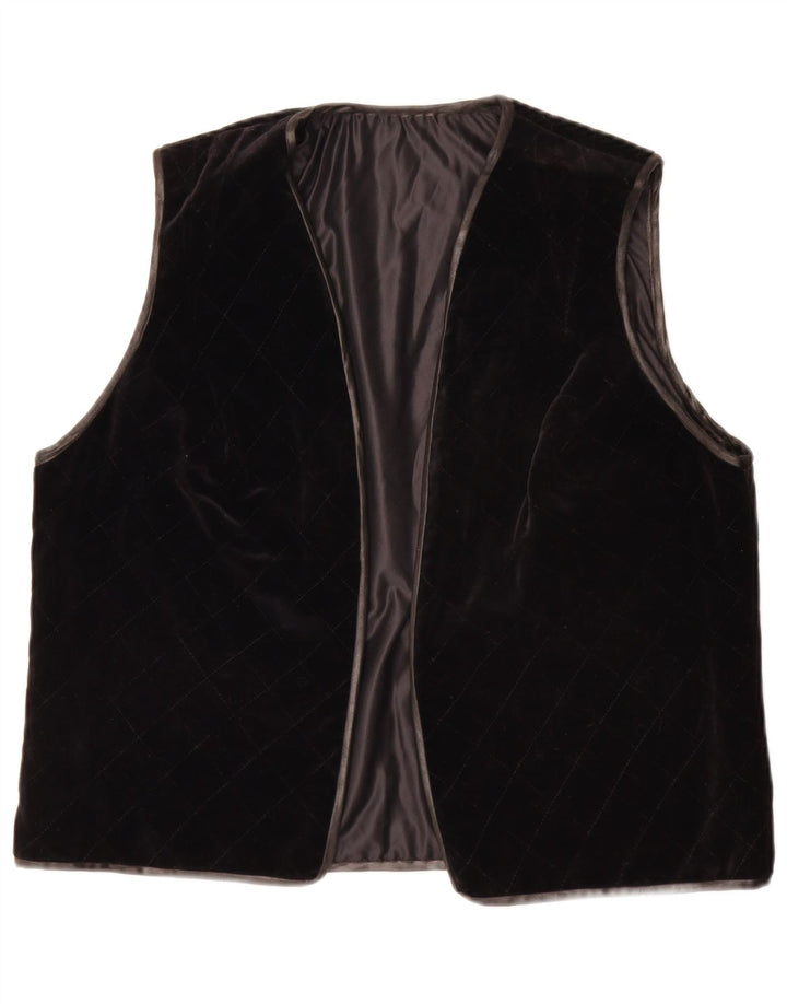 Vintage Dame ÅBEN vest UK 14 Large Black