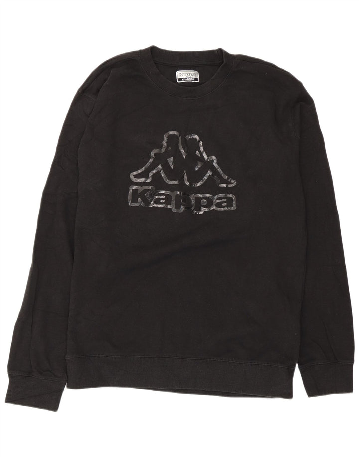 Kappa Herre Grafisk Sweatshirt Jumper XL Sort Bomuld