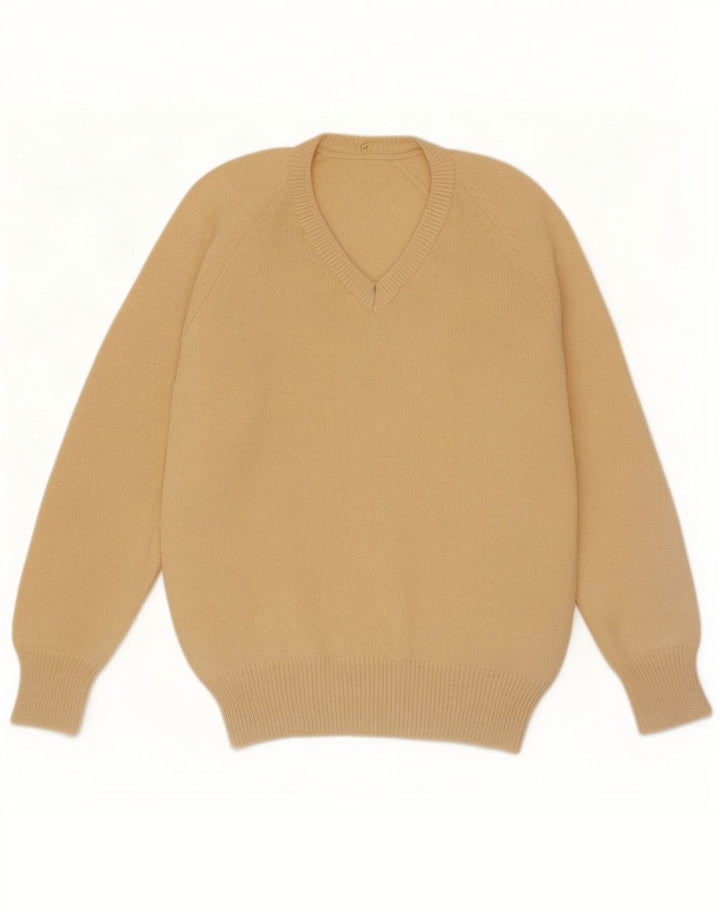 Vintage herre V-hals sweater XL Beige