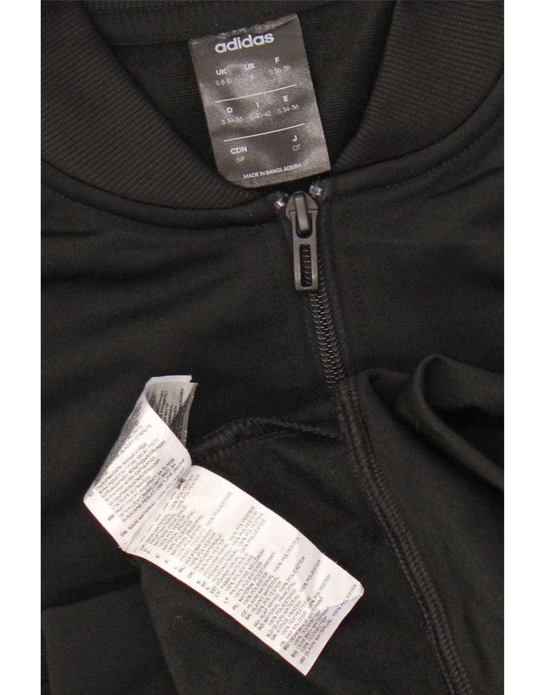 Adidas træningsdragt topjakke til kvinder UK 8/10 Lille sort polyester