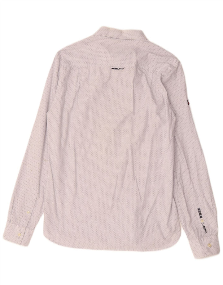 Superdry herreskjorte medium hvid plettet bomuld
