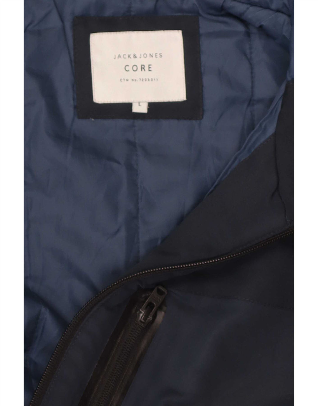 Jack & Jones Herre hættepolstret jakke UK 40 Large Navy Blue Modern