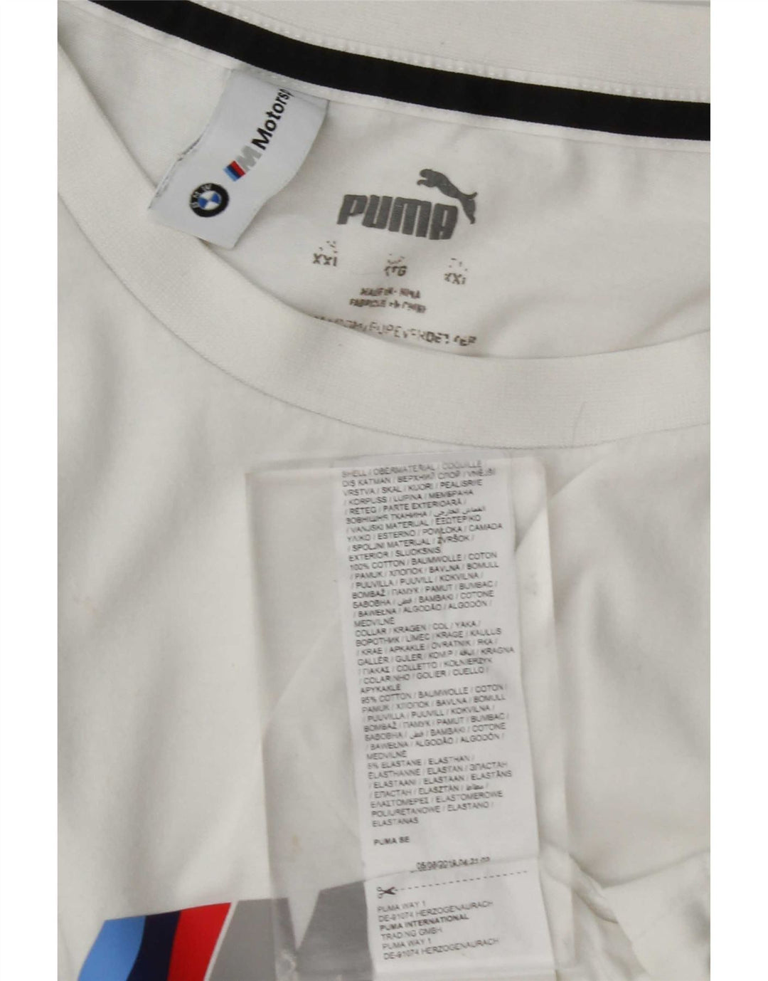 Puma Herre Grafisk T-Shirt Top 2XL Hvid Bomuld