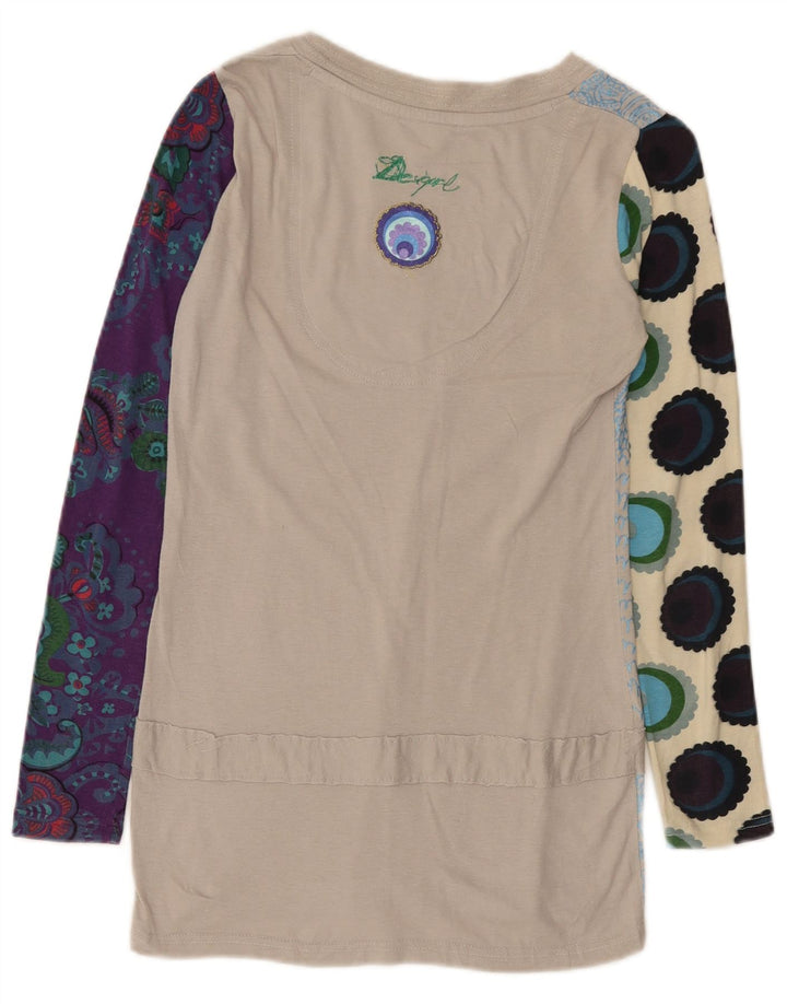 Desigual kvinders abstrakt mønster tunika top UK 6 XS flerfarvet