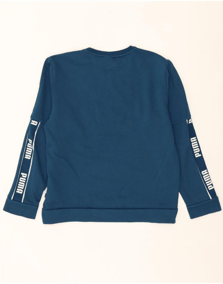 PUMA Mens Graphic Sweatshirt Jumper Large Blue Cotton Vintage Puma and Second-Hand Puma from Messina Hembry 