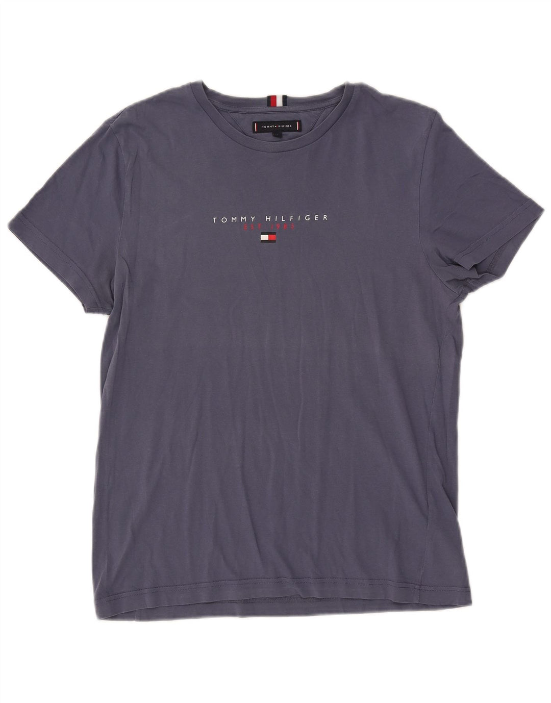 Tommy Hilfiger Herre grafisk T-shirt Top Medium Navyblå Bomuld