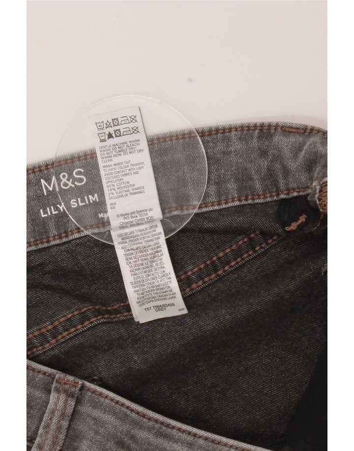 Marks & Spencer Dame Lily Slim Jeans UK 12 Medium W30 L29 Grå Bomuld