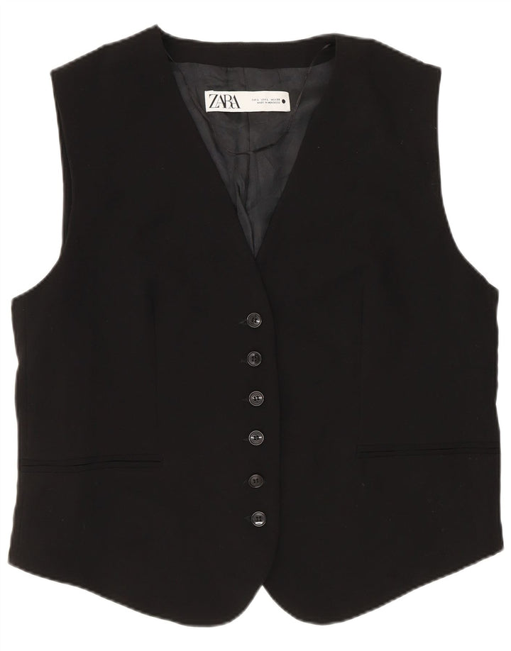 Zara Damevest UK 14 Stor sort polyester