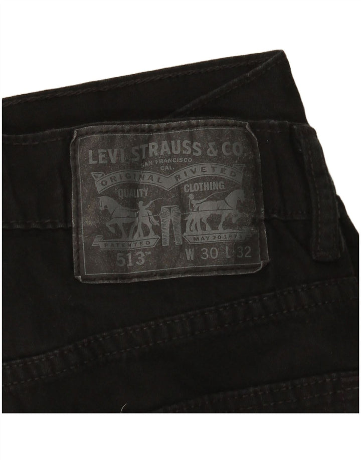 Levi's Dame 513 Slim Straight Jeans W30 L32 Sort Bomuld