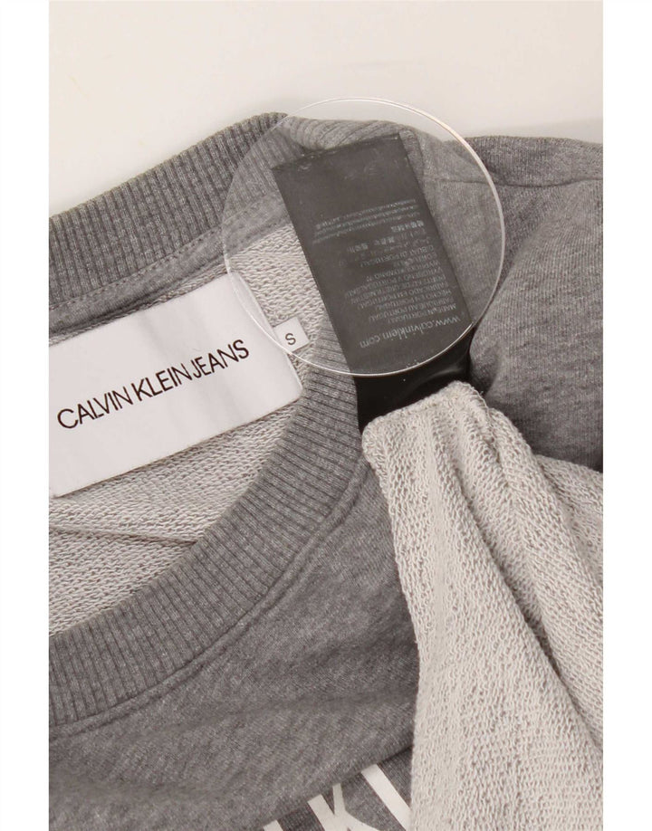 Calvin Klein Jeans Herre Grafisk Sweatshirt Jumper Lille Grå Bomuld