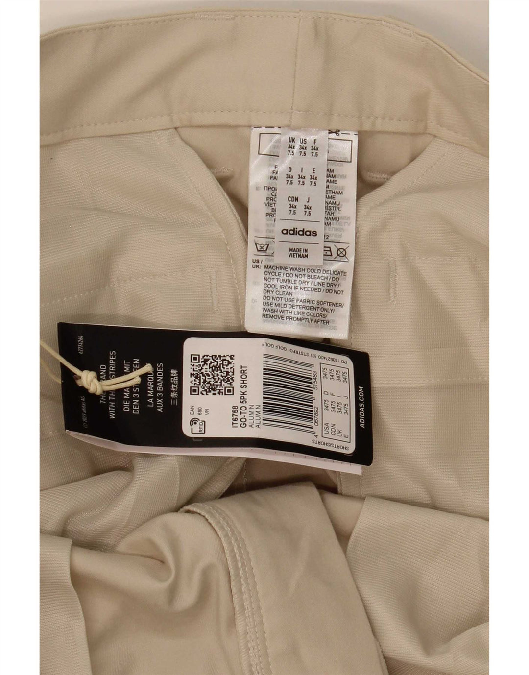 Adidas Chino Shorts til mænd W34 Large Beige Bomuld