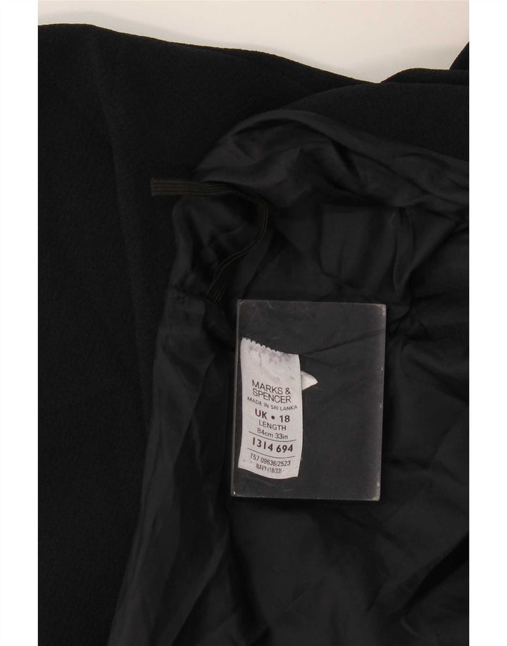 Marks & Spencer Midi-nederdel til kvinder UK 18 XL W40 Marineblå polyester