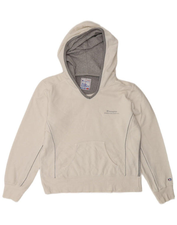 Champion Womens Heritage Classics Hoodie Jumper UK 16 Large White Bomuld