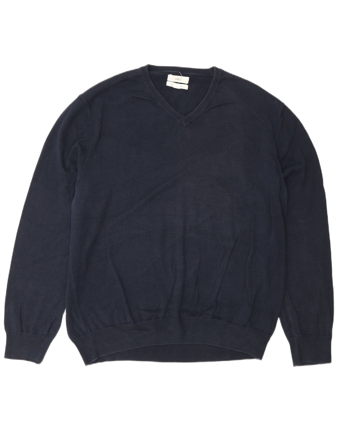 Marks & Spencer Herre V-hals sweater 2XL marineblå bomuld