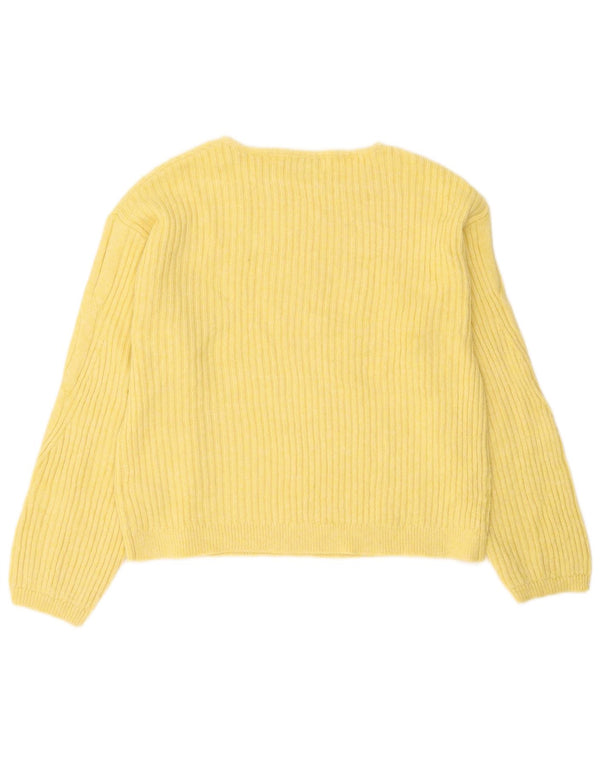 Marks & Spencer Dame Boat Neck Jumper Sweater UK 14 Medium Gul Akryl