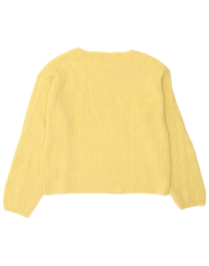 Marks & Spencer Dame Boat Neck Jumper Sweater UK 14 Medium Gul Akryl