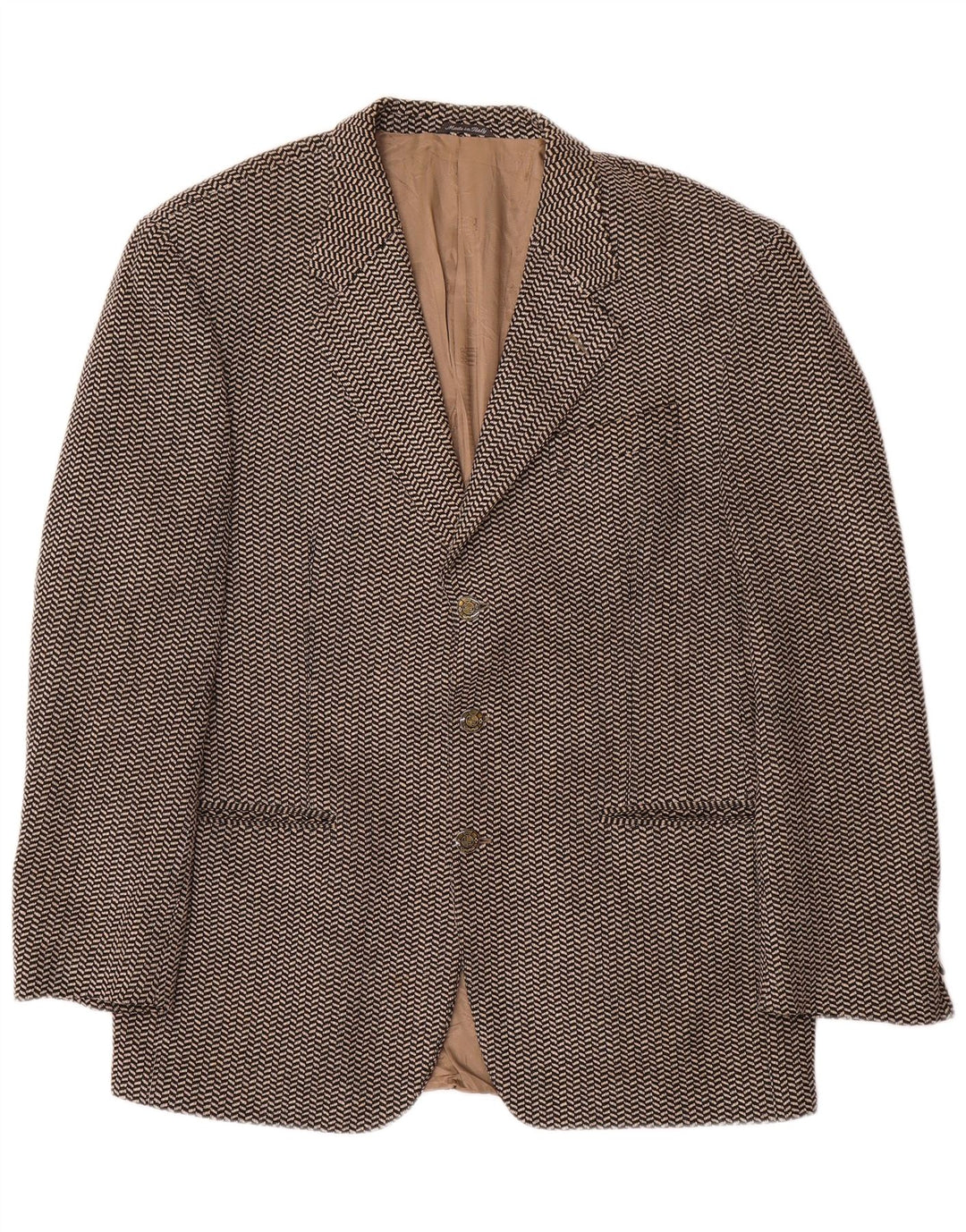 Ferre Herre 3-knaps blazerjakke IT 52 XL Brun sildebensuld