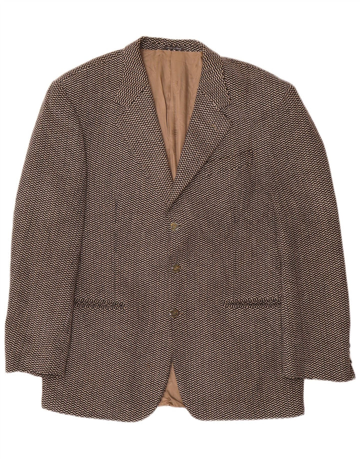 Ferre Herre 3-knaps blazerjakke IT 52 XL Brun sildebensuld