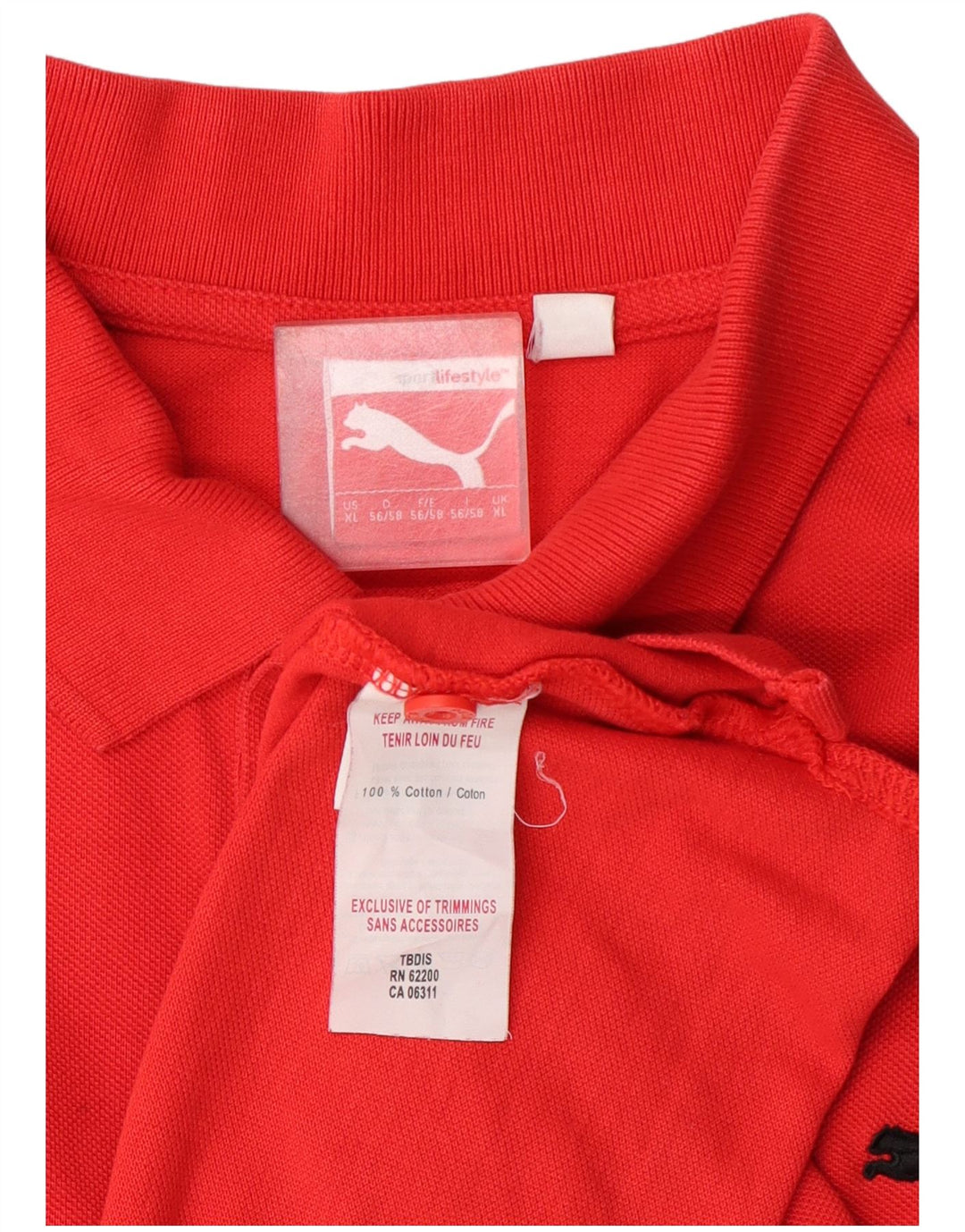 Puma herre poloshirt XL rød bomuld