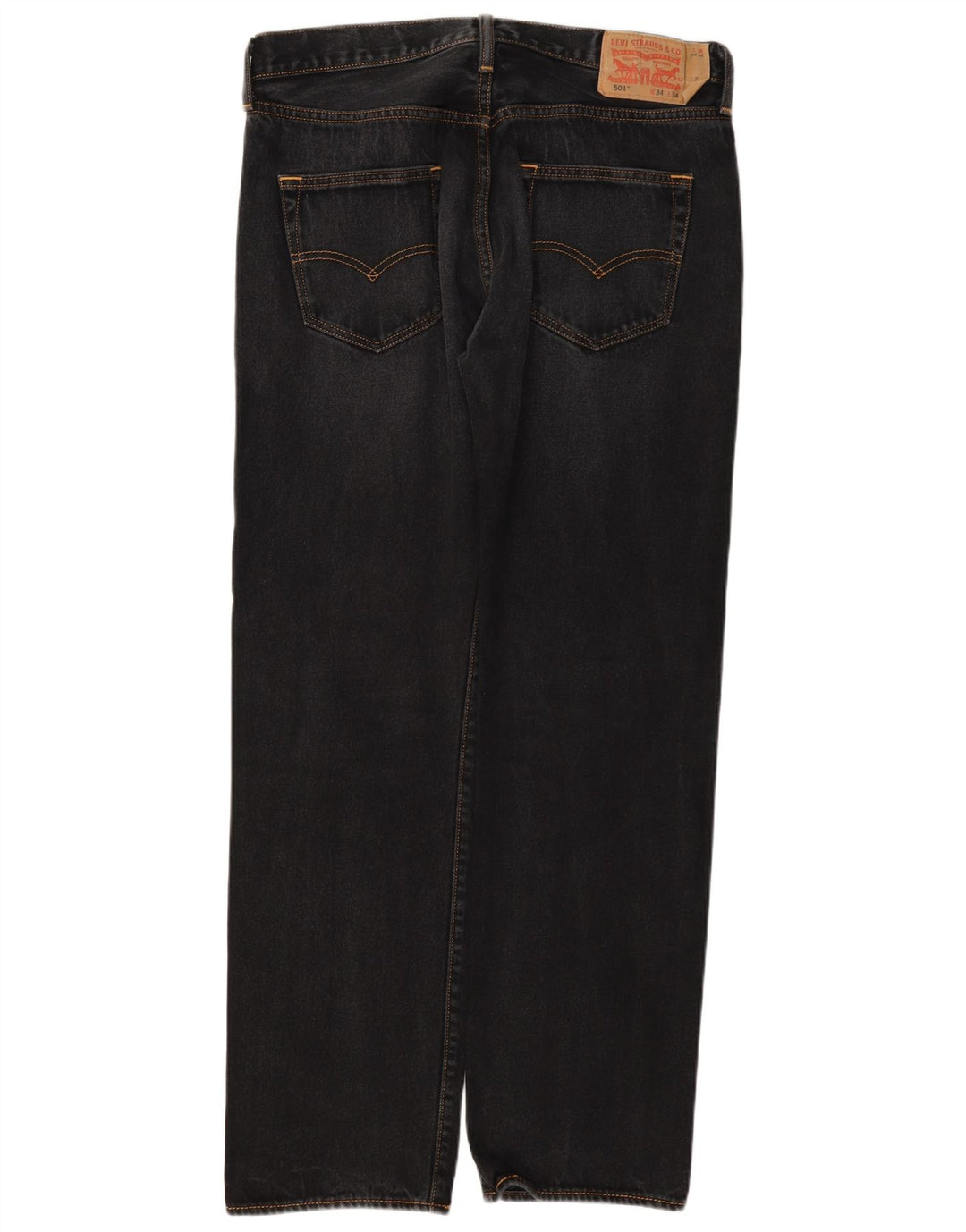 Levi's Herre 501 Straight Jeans 34 L34 Grå Bomuld