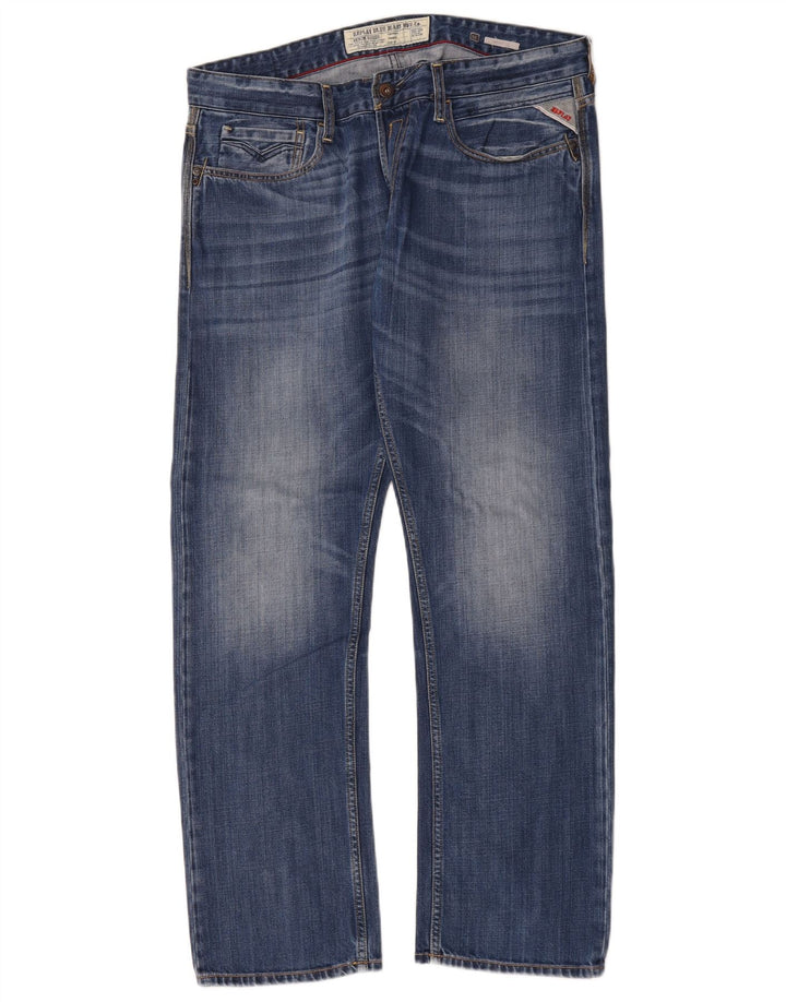 Replay Herre Newbill Straight Jeans W34 L30 Blå