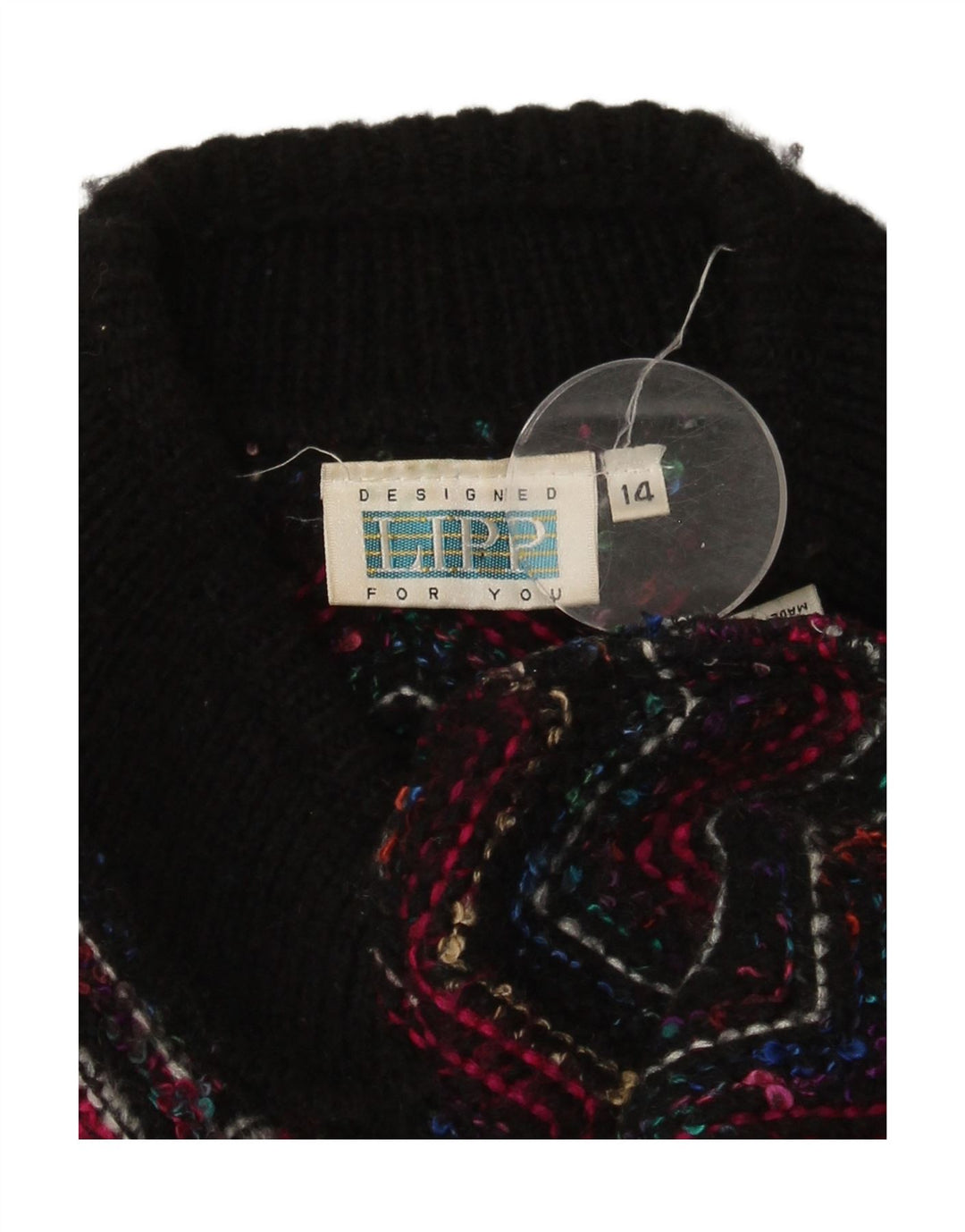 VINTAGE Womens Cardigan Sweater UK 14 Medium  Multicoloured Chevron