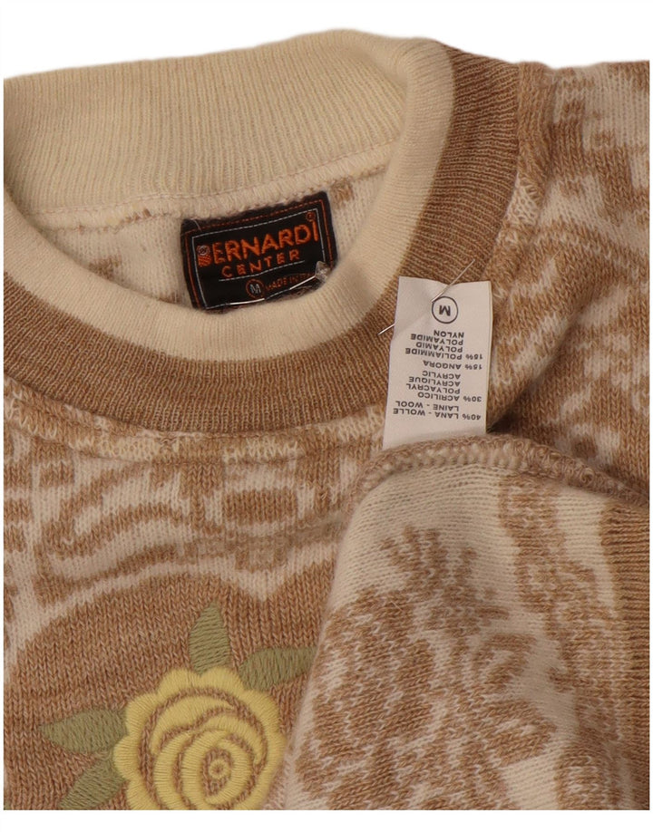 Bernardi Dame Jumper Sweater UK 14 Medium Beige Fair Isle Wool