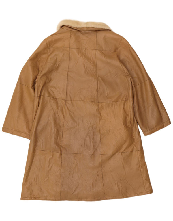 VINTAGE Shearling Coat til kvinder IT 44 Medium Beige