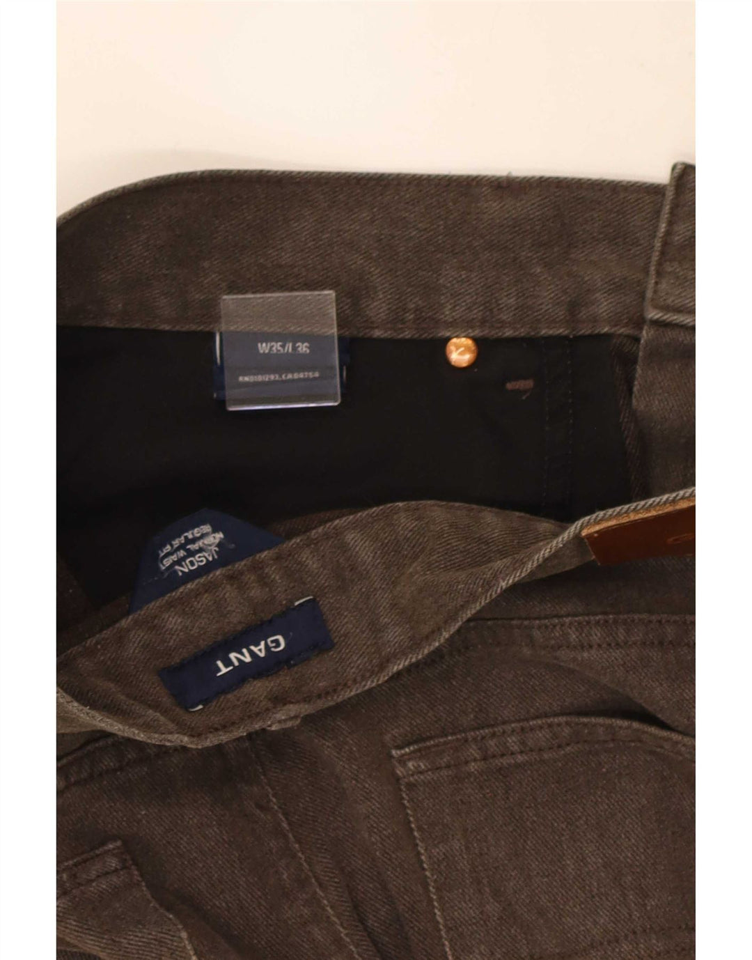 Gant Straight Jeans til mænd W35 L29 brun bomuld