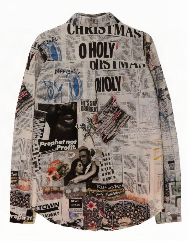 Desigual Dameavis grafisk skjorte UK 14 Medium Flerfarvet Bomuld