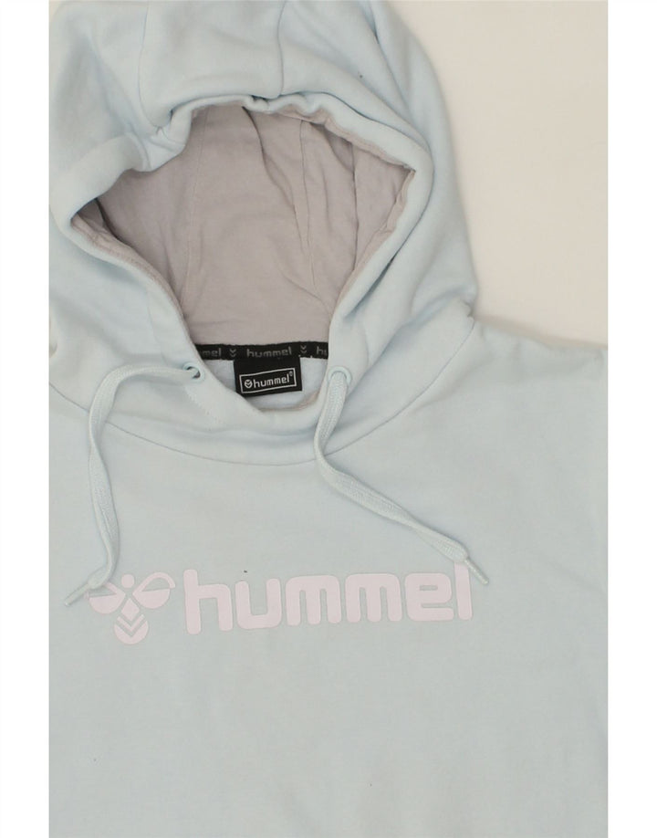 HUMMEL Mens Graphic Hoodie Jumper Small Blue Cotton Vintage Hummel and Second-Hand Hummel from Messina Hembry 