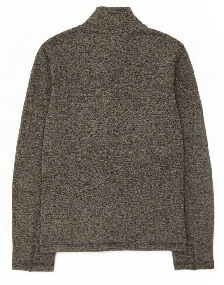 Eddie Bauer Sweatshirt med lynlås til mænd, medium grå flækket polyester